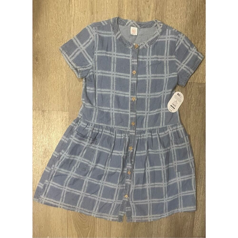 Wonder Nation XL Girls Dress Blue White Stripes Pockets New